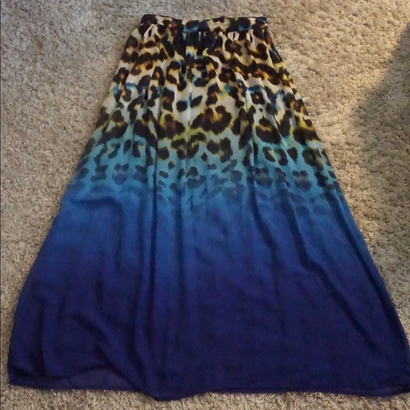Colorful Leopard Long Skirt - Picture 1 of 3